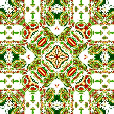 Benzersiz mandala, oryantal model, mistik motifi, arka plan. Fantastik fraktal tasarım, renkli dijital sanat, geometrik doku.