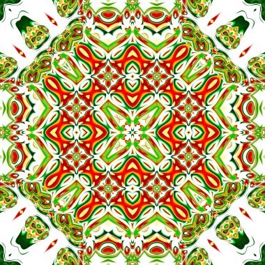 Benzersiz mandala, oryantal model, mistik motifi, arka plan. Fantastik fraktal tasarım, renkli dijital sanat, geometrik doku.