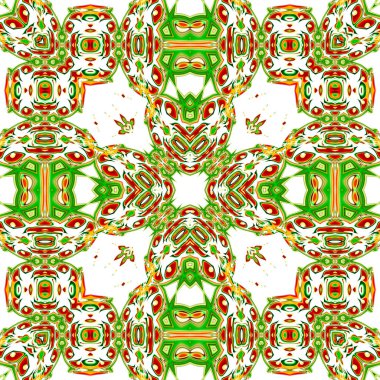 Benzersiz mandala, oryantal model, mistik motifi, arka plan. Fantastik fraktal tasarım, renkli dijital sanat, geometrik doku.