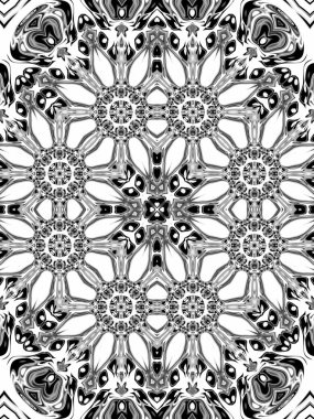 Benzersiz mandala, oryantal model, mistik motifi, arka plan. Fantastik fraktal tasarım, renkli dijital sanat, geometrik doku.