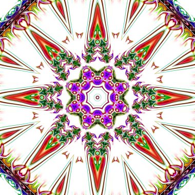 Oryantal model, mistik motifi, arka plan. Muhteşem tasarım, renkli dijital sanat, geometrik doku.