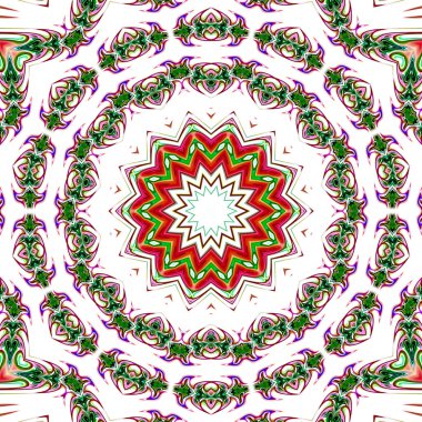 Oryantal model, mistik motifi, arka plan. Muhteşem tasarım, renkli dijital sanat, geometrik doku.