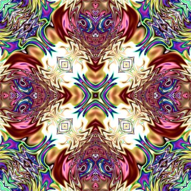 Oryantal model, mistik motifi, arka plan. Muhteşem tasarım, renkli dijital sanat, geometrik doku.