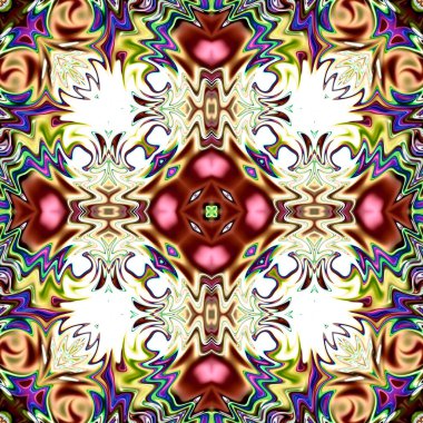 Oryantal model, mistik motifi, arka plan. Muhteşem tasarım, renkli dijital sanat, geometrik doku.