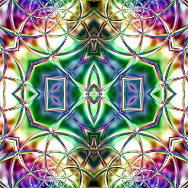 Oryantal model, mistik motifi, arka plan. Muhteşem tasarım, renkli dijital sanat, geometrik doku.