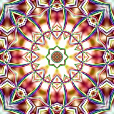 Oryantal model, mistik motifi, arka plan. Fantastik fraktal tasarım, renkli dijital sanat, geometrik doku.