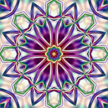 Oryantal model, mistik motifi, arka plan. Fantastik fraktal tasarım, renkli dijital sanat, geometrik doku.