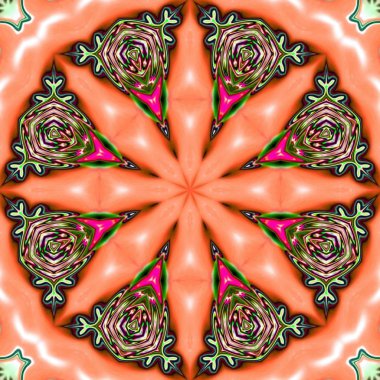 Oryantal model, mistik motifi, arka plan. Fantastik fraktal tasarım, renkli dijital sanat, geometrik doku.