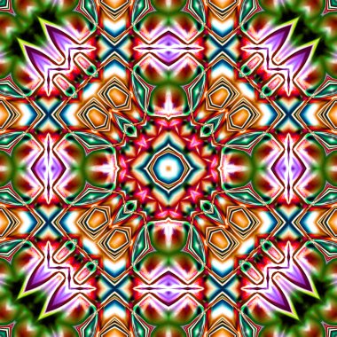 Oryantal model, mistik motifi, arka plan. Fantastik fraktal tasarım, renkli dijital sanat, geometrik doku.