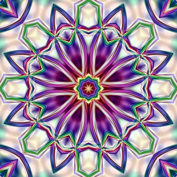 Oryantal model, mistik motifi, arka plan. Fantastik fraktal tasarım, renkli dijital sanat, geometrik doku.