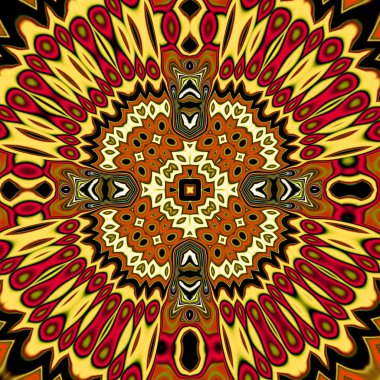 Oryantal model, mistik motifi, arka plan. Fantastik fraktal tasarım, renkli dijital sanat, geometrik doku.