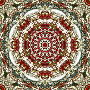 Oryantal model, mistik motifi, arka plan. Fantastik fraktal tasarım, renkli dijital sanat, geometrik doku.