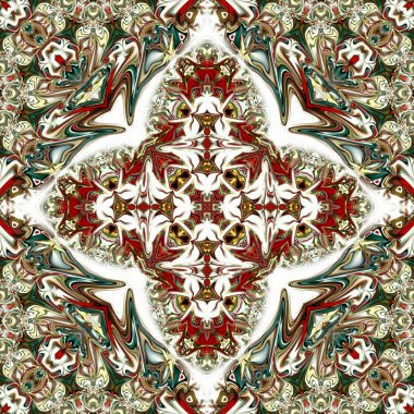 Oryantal model, mistik motifi, arka plan. Fantastik fraktal tasarım, renkli dijital sanat, geometrik doku.