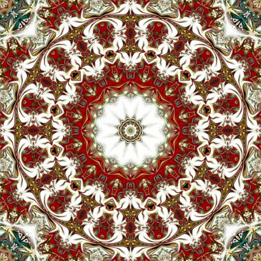 Oryantal model, mistik motifi, arka plan. Fantastik fraktal tasarım, renkli dijital sanat, geometrik doku.