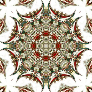 Oryantal model, mistik motifi, arka plan. Fantastik fraktal tasarım, renkli dijital sanat, geometrik doku.