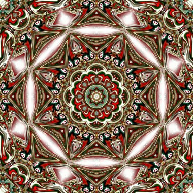 Oryantal model, mistik motifi, arka plan. Fantastik fraktal tasarım, renkli dijital sanat, geometrik doku.