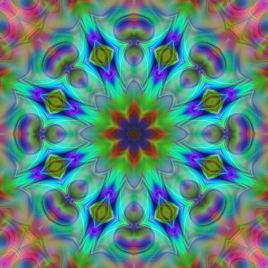 Oryantal model, mistik motifi, arka plan. Fantastik fraktal tasarım, renkli dijital sanat, geometrik doku.