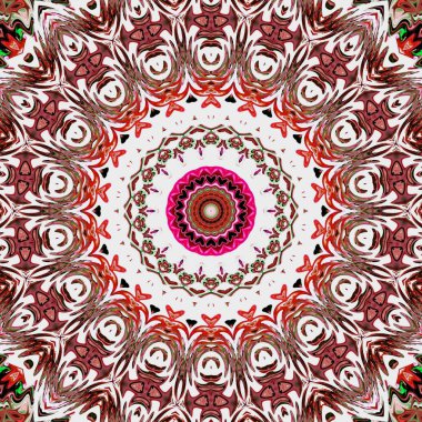 Oryantal model, mistik motifi, arka plan. Muhteşem tasarım, renkli dijital sanat, geometrik doku.