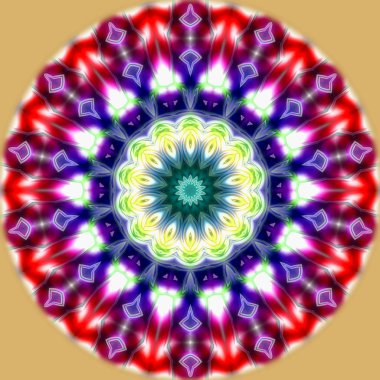 Oryantal model, mistik motifi, arka plan. Muhteşem tasarım, renkli dijital sanat, geometrik doku.