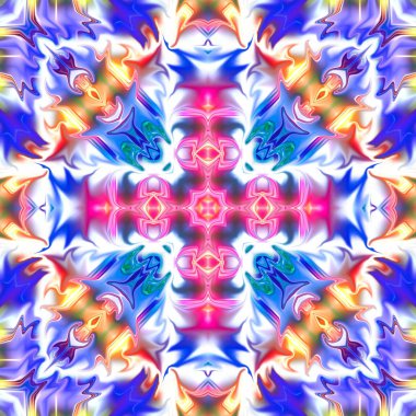 Oryantal model, mistik motifi, arka plan. Muhteşem tasarım, renkli dijital sanat, geometrik doku.