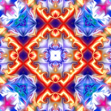 Oryantal model, mistik motifi, arka plan. Muhteşem tasarım, renkli dijital sanat, geometrik doku.