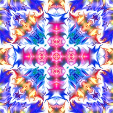 Oryantal model, mistik motifi, arka plan. Muhteşem tasarım, renkli dijital sanat, geometrik doku.