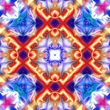 Oryantal model, mistik motifi, arka plan. Muhteşem tasarım, renkli dijital sanat, geometrik doku.