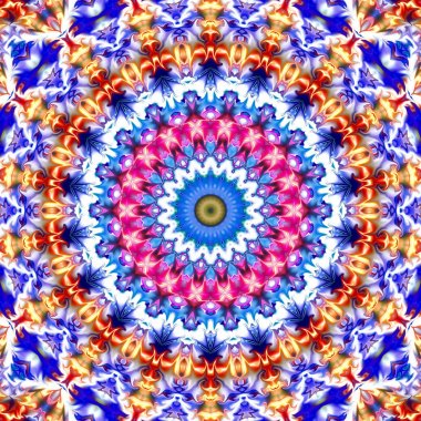 Oryantal model, mistik motifi, arka plan. Muhteşem tasarım, renkli dijital sanat, geometrik doku.