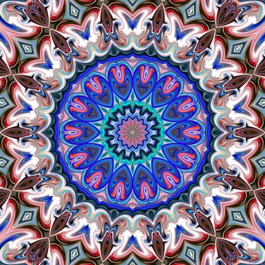 Oryantal model, mistik motifi, arka plan. Muhteşem tasarım, renkli dijital sanat, geometrik doku.