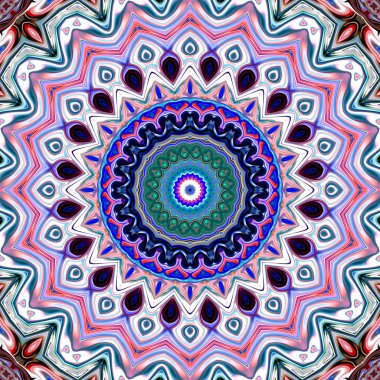 Oryantal model, mistik motifi, arka plan. Muhteşem tasarım, renkli dijital sanat, geometrik doku.