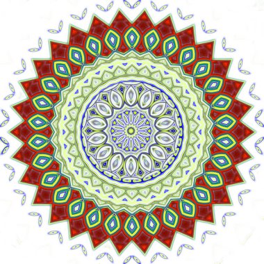 Oryantal model, mistik motifi, arka plan. Muhteşem tasarım, renkli dijital sanat, geometrik doku.