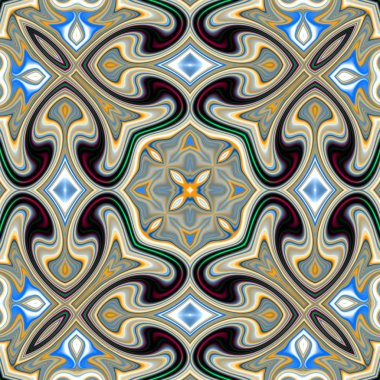 Oryantal model, mistik motifi, arka plan. Muhteşem tasarım, renkli dijital sanat, geometrik doku.