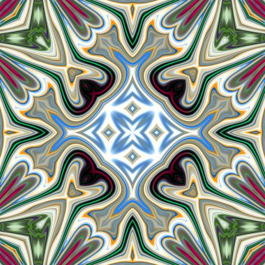 Oryantal model, mistik motifi, arka plan. Muhteşem tasarım, renkli dijital sanat, geometrik doku.