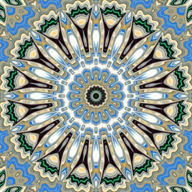 Oryantal model, mistik motifi, arka plan. Muhteşem tasarım, renkli dijital sanat, geometrik doku.