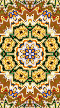 Oryantal model, mistik motifi, arka plan. Muhteşem tasarım, renkli dijital sanat, geometrik doku.