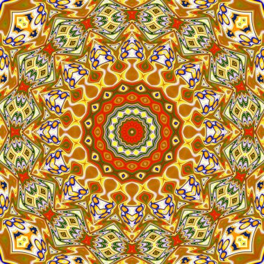 Oryantal model, mistik motifi, arka plan. Muhteşem tasarım, renkli dijital sanat, geometrik doku.