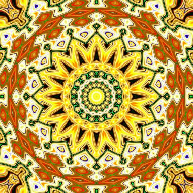 Oryantal model, mistik motifi, arka plan. Muhteşem tasarım, renkli dijital sanat, geometrik doku.