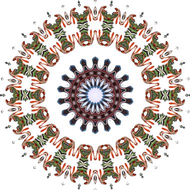 Oryantal model, mistik motifi, arka plan. Muhteşem tasarım, renkli dijital sanat, geometrik doku.