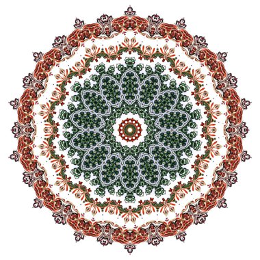 Oryantal model, mistik motifi, arka plan. Muhteşem tasarım, renkli dijital sanat, geometrik doku.