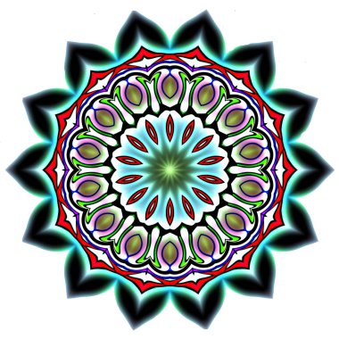 Oryantal model, mistik motifi, arka plan. Muhteşem tasarım, renkli dijital sanat, geometrik doku.