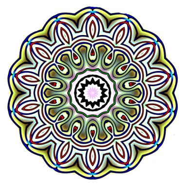 Oryantal model, mistik motifi, arka plan. Muhteşem tasarım, renkli dijital sanat, geometrik doku.