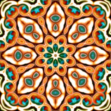 Oryantal model, mistik motifi, arka plan. Muhteşem tasarım, renkli dijital sanat, geometrik doku.