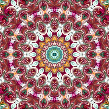 Oryantal model, mistik motifi, arka plan. Muhteşem tasarım, renkli dijital sanat, geometrik doku.