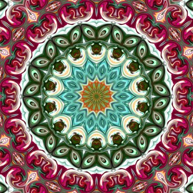 Oryantal model, mistik motifi, arka plan. Muhteşem tasarım, renkli dijital sanat, geometrik doku.