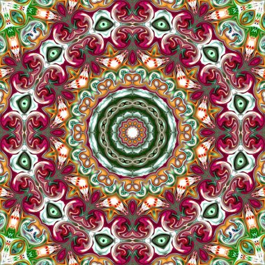 Oryantal model, mistik motifi, arka plan. Muhteşem tasarım, renkli dijital sanat, geometrik doku.