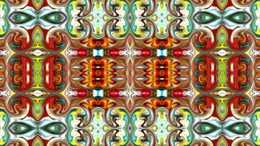 Oryantal model, mistik motifi, arka plan. Muhteşem tasarım, renkli dijital sanat, geometrik doku.