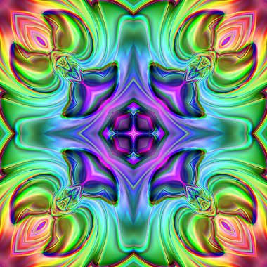 Oryantal model, mistik motifi, arka plan. Muhteşem tasarım, renkli dijital sanat, geometrik doku.