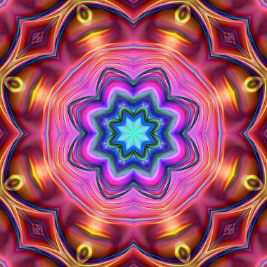 Oryantal model, mistik motifi, arka plan. Muhteşem tasarım, renkli dijital sanat, geometrik doku.