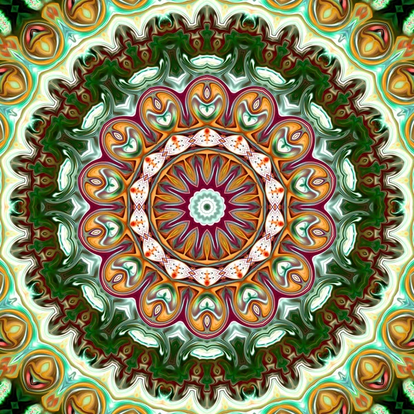 Oriental pattern, Mystical motif, Abstract background. Fantastic design, Colorful digital art, geometric texture.