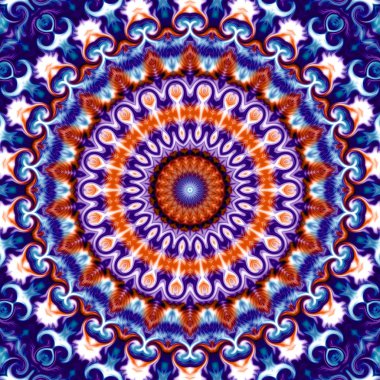 Oryantal model, mistik motifi, arka plan. Muhteşem tasarım, renkli dijital sanat, geometrik doku.